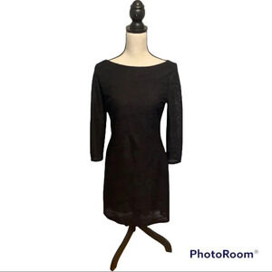 Gianni Bini Lined Cocktail Party Holiday Fitted Dress Sexy S 3/4 Length Sleeves